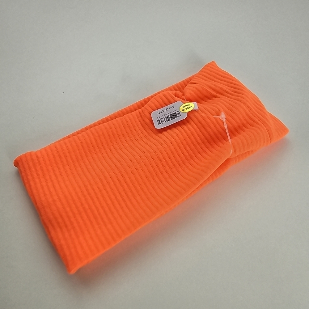 NWT Free People Super Wide Soft Headband Neon Orange - Picture 6 of 7